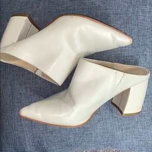 Marc Fisher Ragni Mule White Leather Pointed Toe